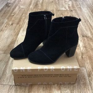 Toms Black Suede Bootie